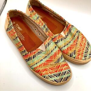 TOMS Avalon Slipon Woven Ankle High Fabric flat shoe womens size 8.5